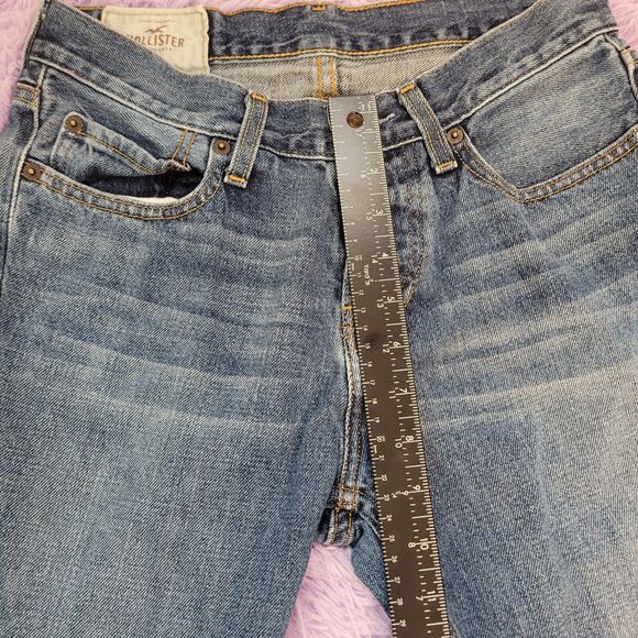 Hollister Women's Jeans 28x30 Blue Straight Denim Button Fly Mid Rise - Picture 5 of 13